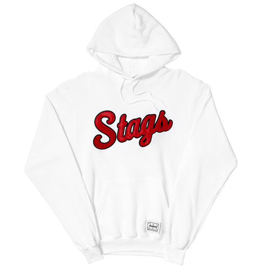 Stag Script Hoodie | White