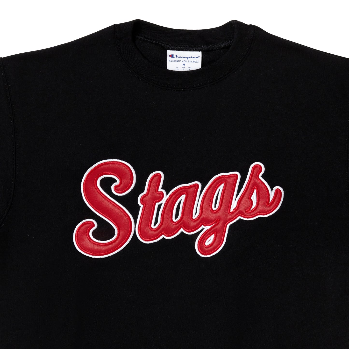 Stag Script Crewneck  | Black