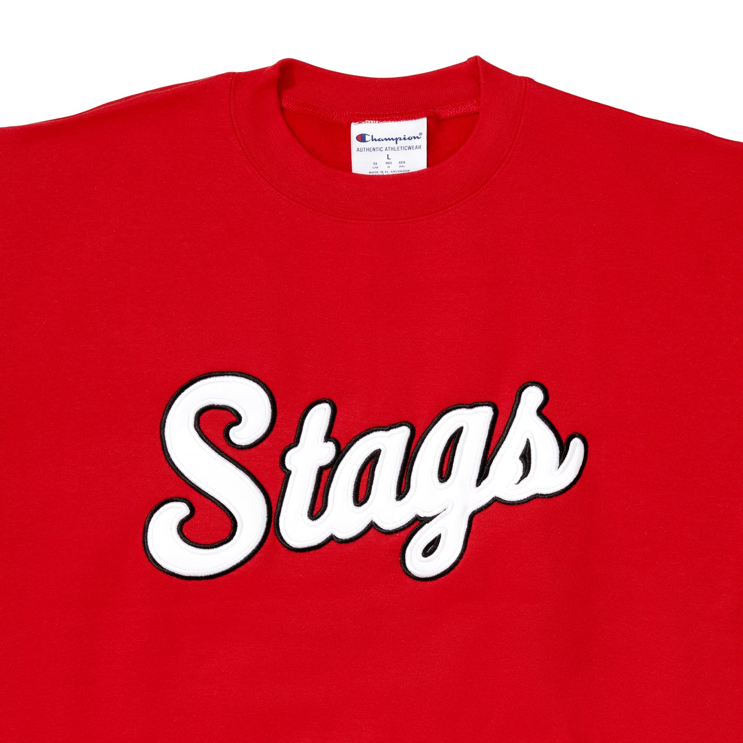 Stag Script Crewneck  | Red