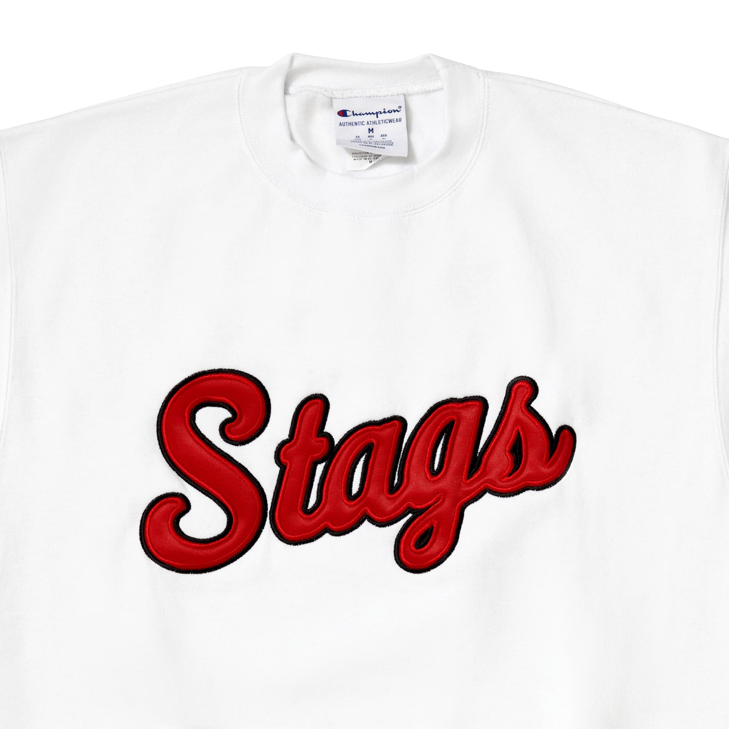 Stag Script Crewneck  | White